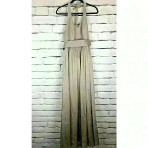 Vera Wang “White” Blush Tan Womens Sz 6 Long Flowing Sleeveless Bridesmaid Dress